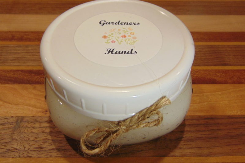 Gardeners Hands scrub in a jar