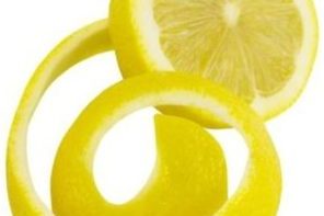 Lemon peel on white background